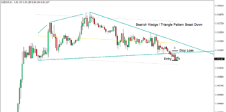 How to use the Wedge Trendlines Indicator for MT4 - Sell Trade